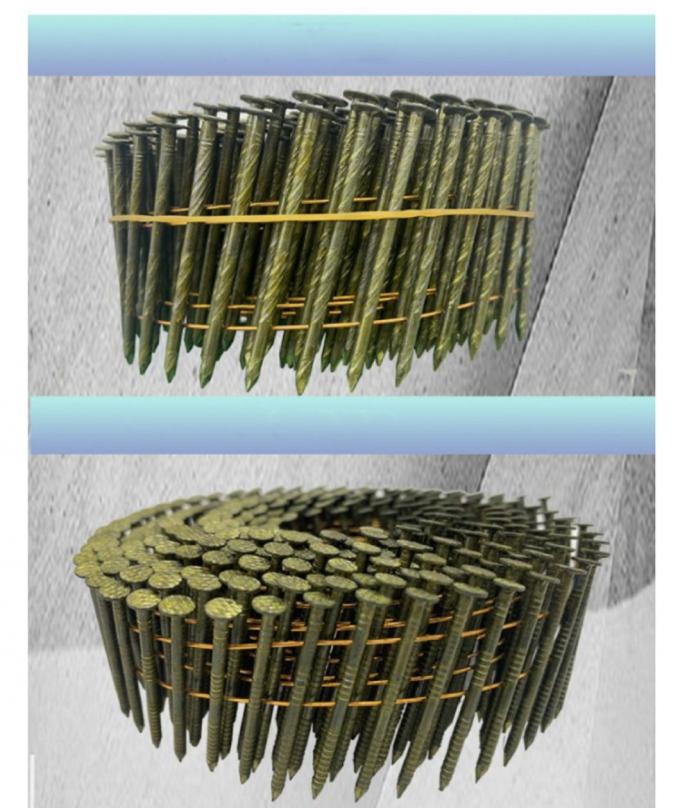 2 1/4&prime; &prime; X. 099&prime; &prime; Wire Pallet Coil Nails Clavos Helicoidales Screw Shank Diamond Point