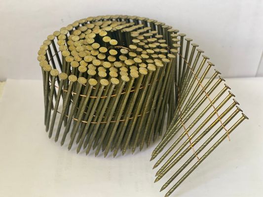 Good price Yellow Galvanized Coil Nails For Pallet Wood Construction online